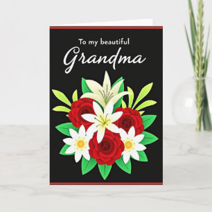 Cartão de Dia das Avós Floral Elegante