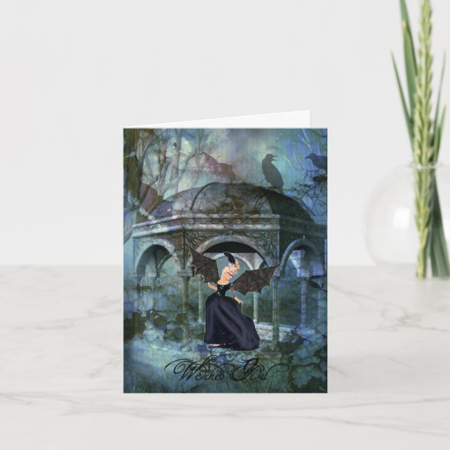 Cartão de Dia das Bruxas de Meninas Malvadas (Frente)