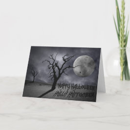Cartão de Dia das Bruxas de Paisagem Spooky