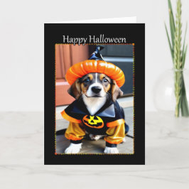 Cartão de Dia das Bruxas de Pumpkin Bonito