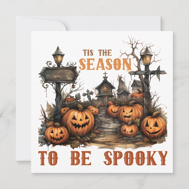Cartão de Dia das Bruxas Spooky (Frente)