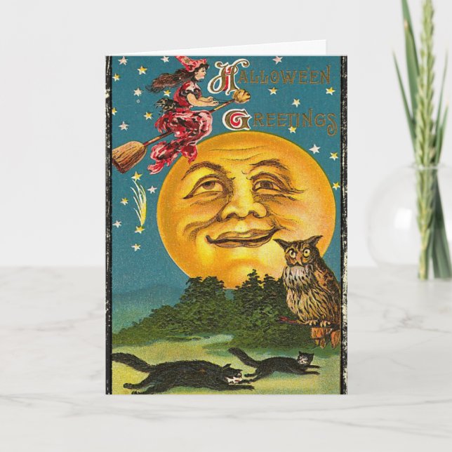 Cartão de Dia das Bruxas Spooky (Frente)