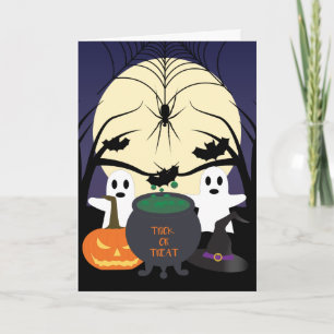 Cartão de Dia das Bruxas Spooky