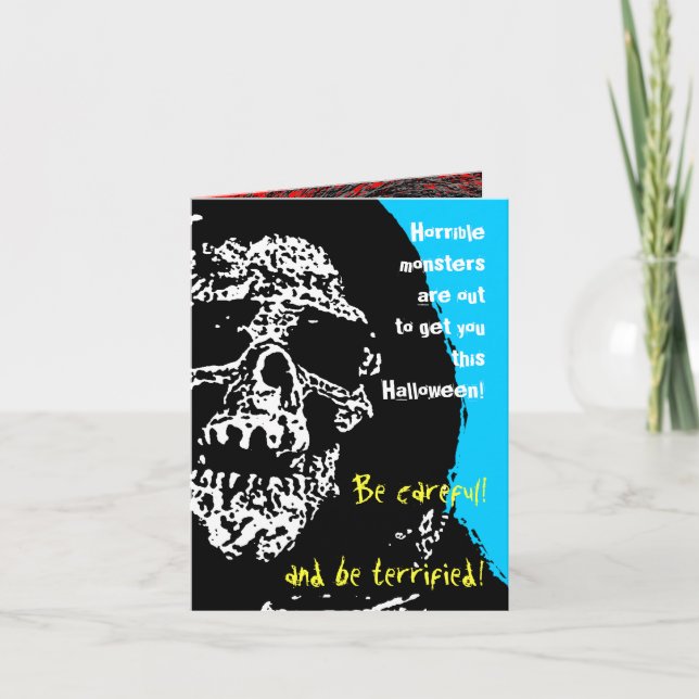 Cartão de Dia das Bruxas Surpresa Assustadora (Frente)