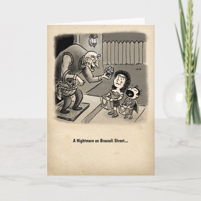 Cartão de Dia das Bruxas: Um Pesadelo na Rua Brocc (Frente)