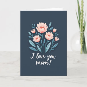Cartão de Dia das Mães Amor Flor de Pêssego