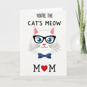 Cartão de Dia das Mães Amor Miado de Gatos