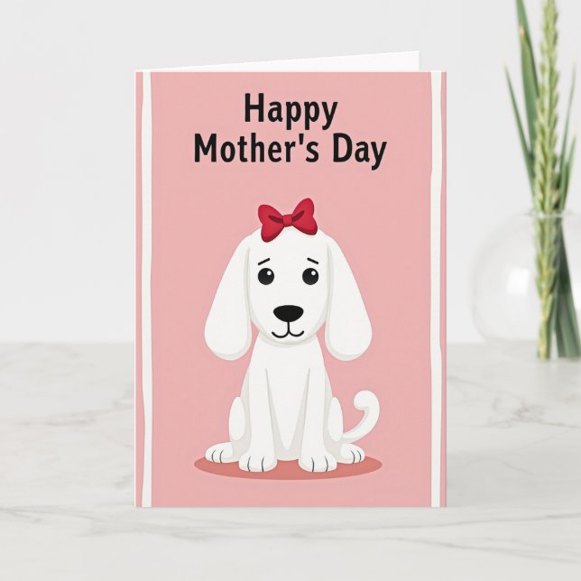 Cartão de Dia das Mães Cachorrinho Fofo (Frente)