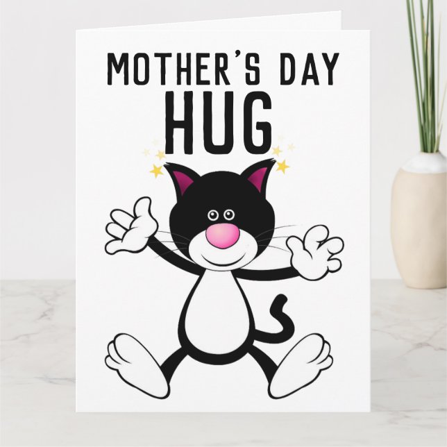 CARTÃO DE DIA DAS MÃES COM ABRAÇO DE GATO SUPERDIM (Frente)