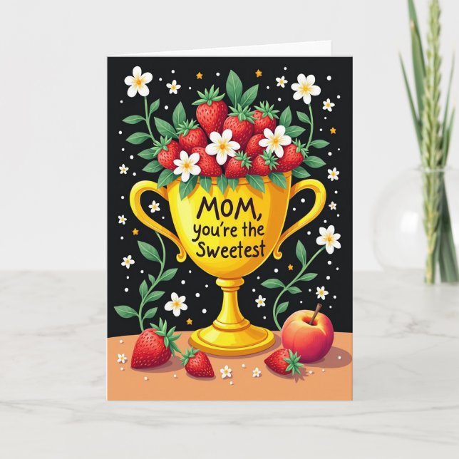 Cartão de Dia das Mães com Bolinhas - Mãe Mais Doc (Frente)