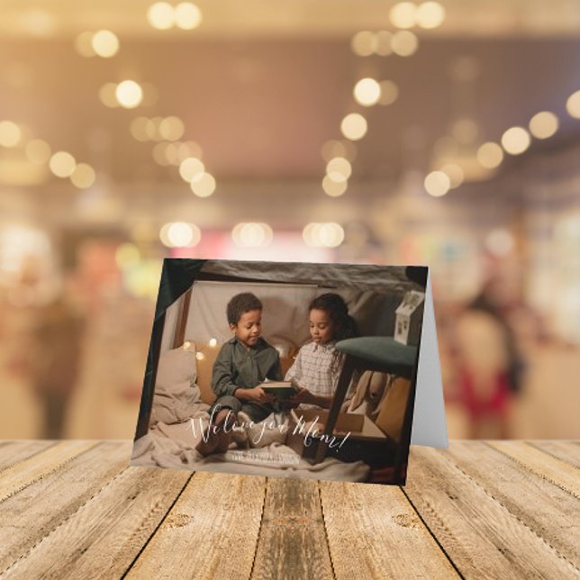 Cartão de Dia das Mães com Foto Moderna Nós Amamos (Modern We Love You Mom Photo Mothers Day Card)