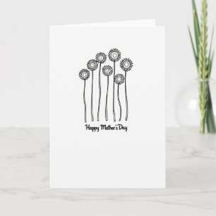 Cartão de Dia das Mães com Motivo Floral