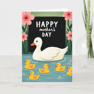 Cartão de Dia das Mães com Patinhos