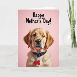 Cartão de Dia das Mães com Retrato de Cachorro Dou