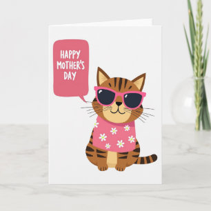Cartão de Dia das Mães Cool Cat