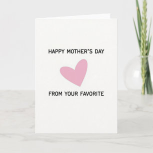 Cartão de Dia das Mães Coração Rosa Amor