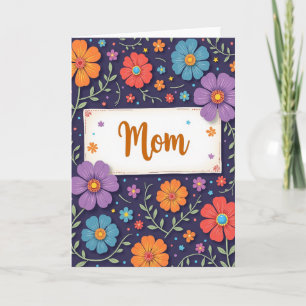 Cartão de Dia das Mães de Arte em Papel Floral