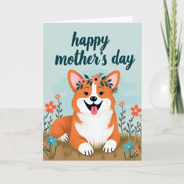 Cartão de Dia das Mães de Cachorro Fofo (Frente)