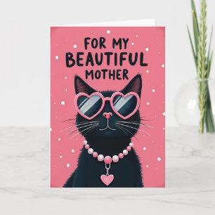 Cartão de Dia das Mães de Gato Elegante