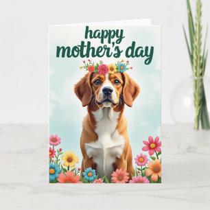 Cartão de Dia das Mães de Linho para Cachorro