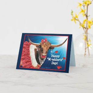 Cartão de Dia das Mães de Vaca Longhorn