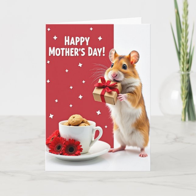 Cartão de Dia das Mães Doce e Peludo (Frente)