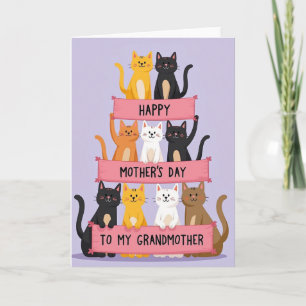 Cartão de Dia das Mães dos Gatinhos Doces