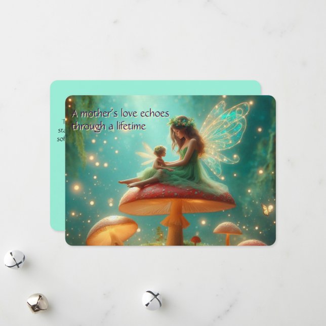 Cartão de Dia das Mães Fadas Personalizadas (Frente/Verso In Situ)