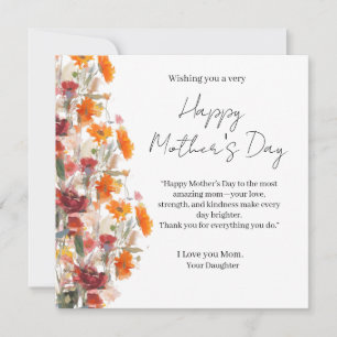 Cartão de Dia das Mães Feliz Minimalista Elegante
