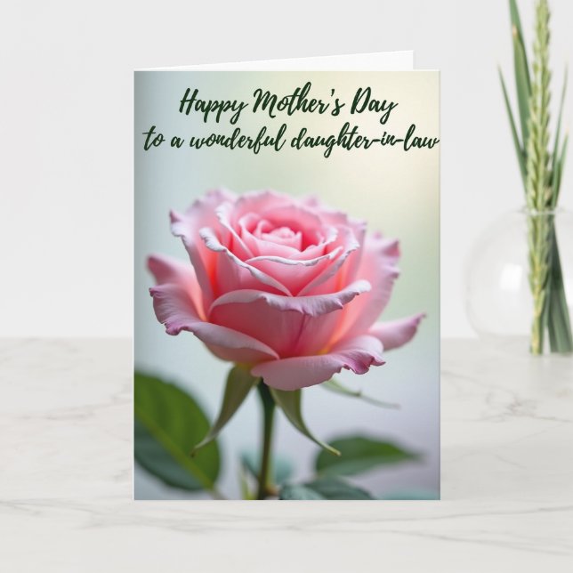 Cartão de Dia das Mães Flor Rosa Amor (Frente)