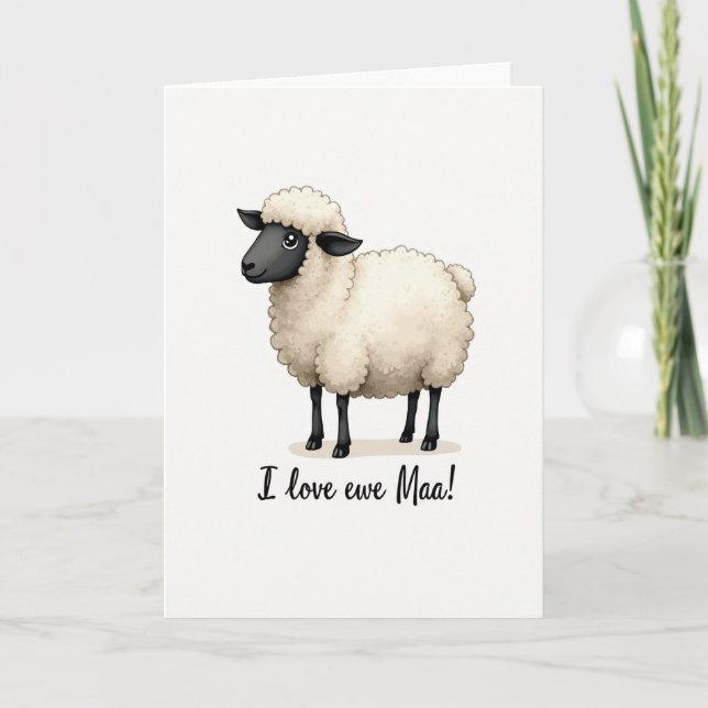 Cartão de Dia das Mães Floral Ewe (Frente)