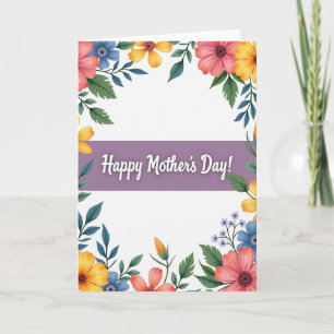 Cartão de Dia das Mães Floral para Tia