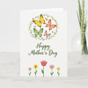 Cartão de Dia das Mães Floral Plano Feliz