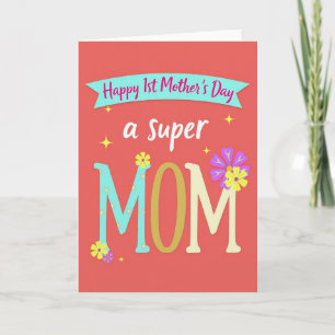 Cartão de Dia das Mães Floral Super