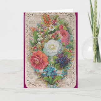Cartão de Dia das Mães Floral Vintage
