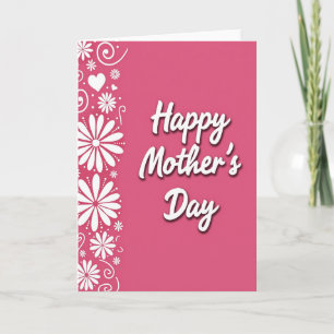Cartão de Dia das Mães Fuchsia Floral Feliz
