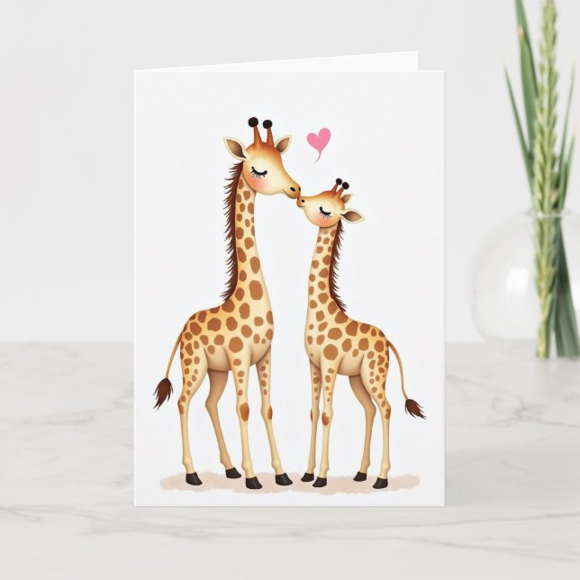 Cartão de Dia das Mães Girafa Doce (Frente)