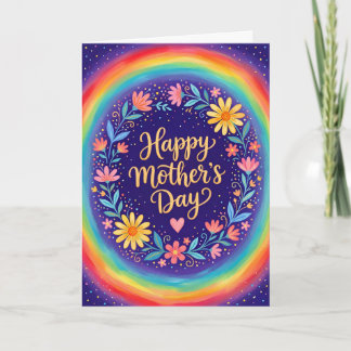 Cartão de Dia das Mães Inspirador com Estilo Flora