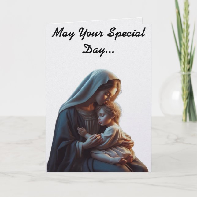 Cartão de Dia das Mães Maria e Jesus (Frente)