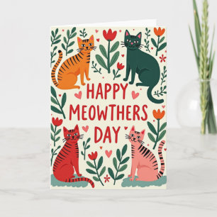 Cartão de Dia das Mães no Jardim Felino