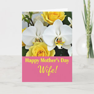 Cartão de Dia das Mães para a Esposa com Orquídea