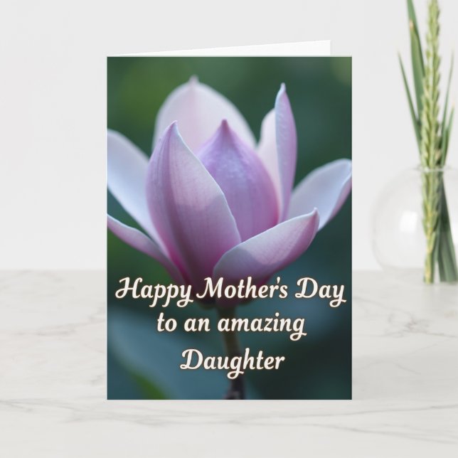 Cartão de Dia das Mães para Filha com Lavanda (Frente)