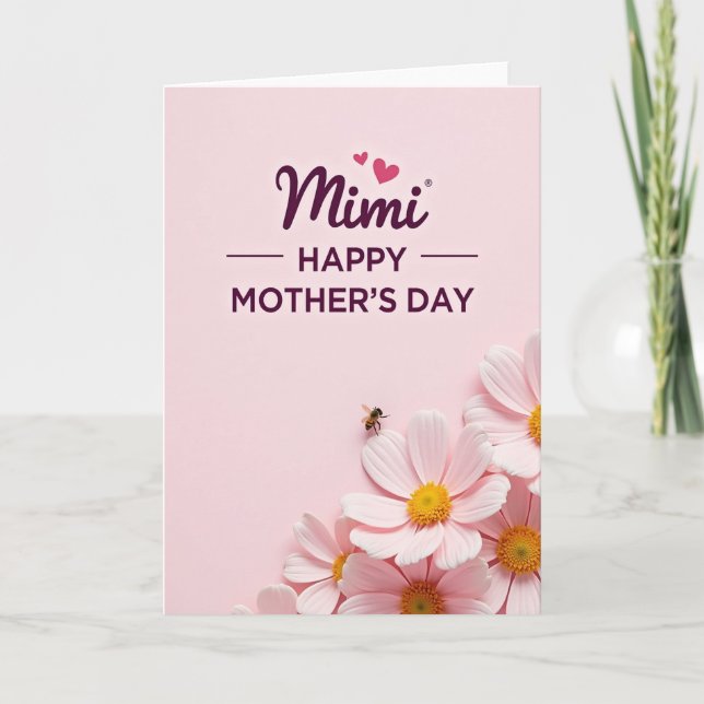 Cartão de Dia das Mães Plum Script Amor (Frente)
