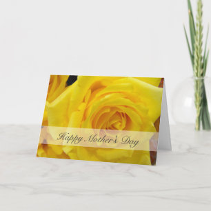 Cartão de dia das mães rosa amarelo.