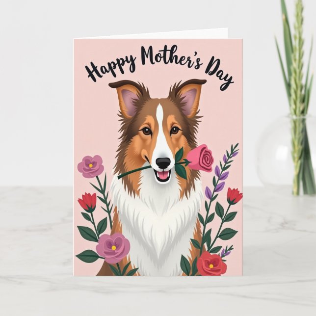 Cartão de Dia das Mães Rose Dog (Frente)