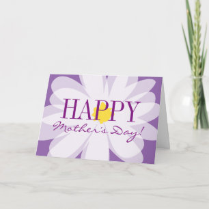 Cartão de dia das mães roxo floral feliz
