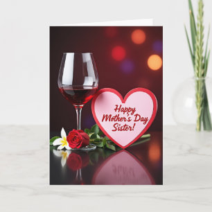 Cartão de Dia das Mães Vinho Rubi