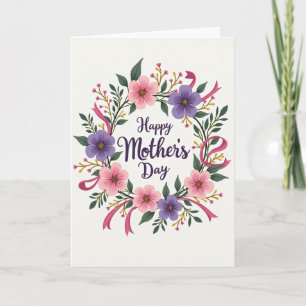 Cartão de Dia das Mães Violeta Feliz