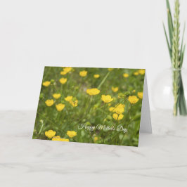 Cartão de Dia de as mães Amarelo de Flores Selvage