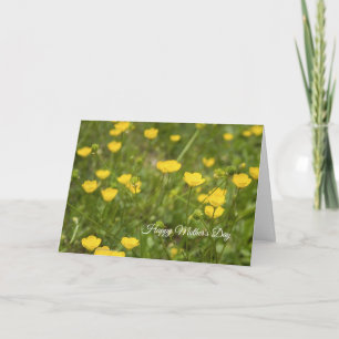 Cartão de Dia de as mães Amarelo de Flores Selvage